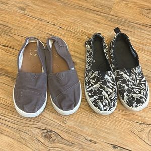 Toms Youth Shoes Grey/Black Lot of 2 Size 6